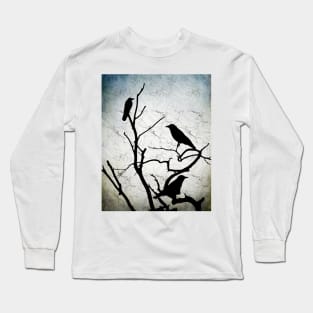 Crow Birds on Tree Bird 91 Long Sleeve T-Shirt